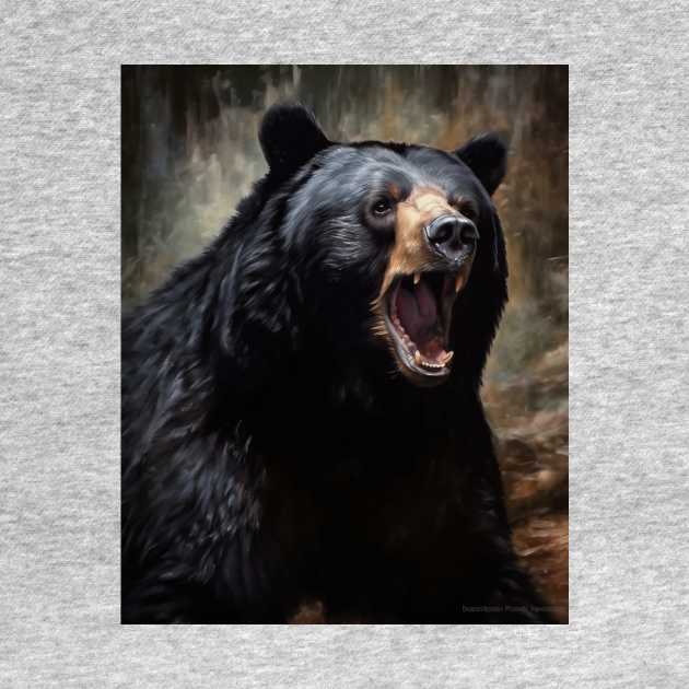 Oil paint, Hyperrealism, Amazing Zoo Black bear by ABART BY ALEXST 